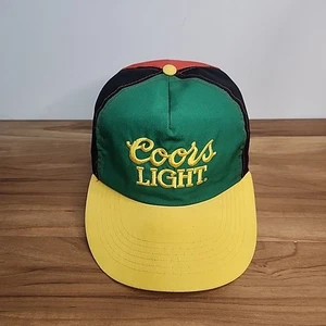 Vintage Coors Light Beer Green Black Red Snapback Trucker Hat - Picture 1 of 8