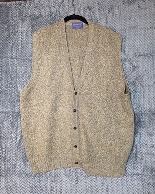 VTG Pendleton Shetland Virgin Wool Button Front Vest Mens Sz L Grandpa Classic Z - Image 1 of 4