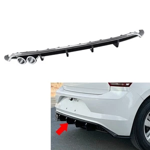 Carbon Fiber Rear Bumper Protector Splitter Spoiler Lip For VW Polo MK6 2019-24 - Picture 1 of 8
