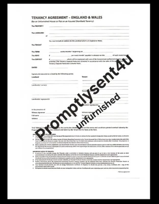 houseflat unfurnished tenancy agreement (sent via email) within 24hours - Image 1 of 2