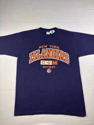 Vintage New York Islanders Shirt Adult Size Large Short Sleeve CCM Hockey NHL - Image 1 of 4