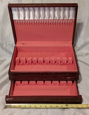 2-уровневая деревянная коробка для хранения столовых приборов ONEIDA Community с защитой от потускнения - Изображение 1 из 4