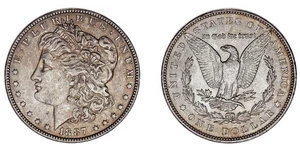 SILVER US MORGAN DOLLAR - DÓLAR MORGAN PLATA EE.UU. PHILADELPHIA. 1887. XF+/EBC+ - Foto 1 di 1