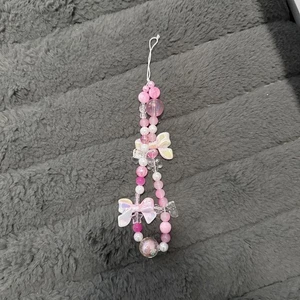 Baby Pink Bow Phone Charm HANDMADE - Photo 1 sur 3