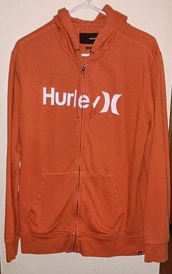 Винтажная толстовка с капюшоном Hurley на молнии мужская XL Skater гранж панк Y2K - Изображение 1 из 4