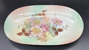 Vintage BAVARIA Germany Porcelain Trinket Dish Plate 8.75" Roses - Picture 1 of 7