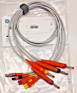 2104751-002 - GE - JUEGO DE CABLES DE PLOMO ECG - COMPLEMENTO - BANANA - AHA-HEIM - NUEVO - Imagen 1 de 3