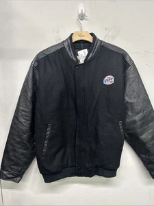 MILLER LITE x NORTH END Black SZ XL Leather/Wool Bomber Jacket - Picture 1 of 6
