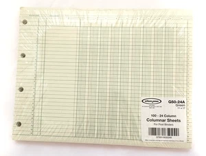Wilson Jones G5024 11" x 17" verde 100-24 colonne contabilità post raccoglitore fogli - Foto 1 di 5