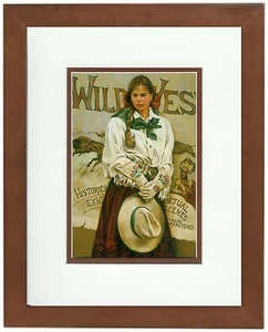 Wild West von Terri Kelly Moyers Western hübsches Cowgirl doppelt mattiert & gerahmt 😍 - Bild 1 von 2