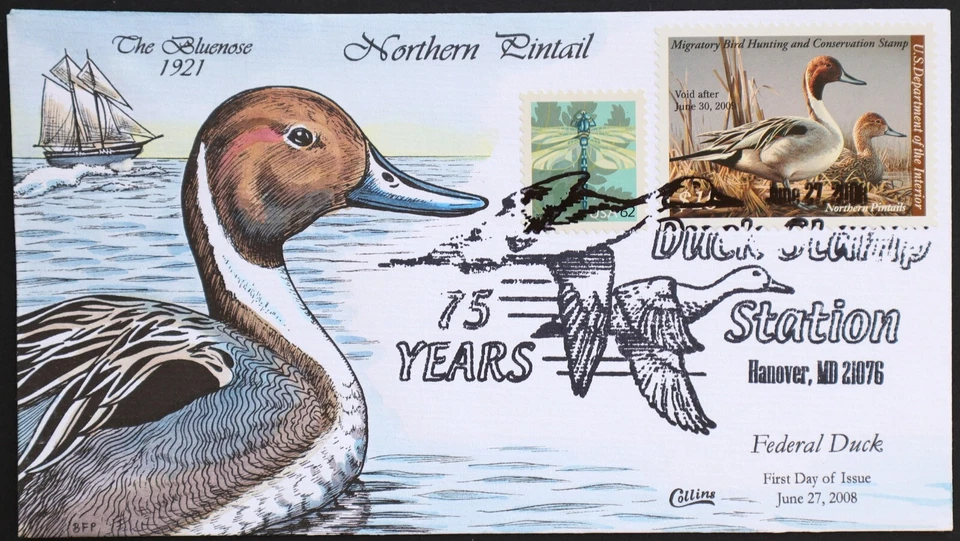 U.S. Used #RW75 $15 Duck Hunting Collins First Day Cover (FDC) - Image 1 of 1