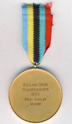1970 ENGLISH Open TABLE TENNIS Championships 1st Place WINNER MEDAL!!! ping pong - Imagem 1 de 2