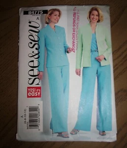 BUTTERICK SEE & SEW #4775 - REVERSIBLE JACKET & PANTS, SIZE 6-12 - Bild 1 von 2