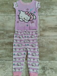 Hello Kitty Pajamas Baby Girls Size 9-12 Months Purple Outfit NEW 2pc Sleep Set
