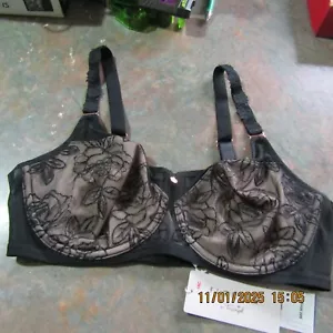 Beautiful Size 16 Florale Triumph Black Lace Look Bra NWT RRP $89,95 - Picture 1 of 8