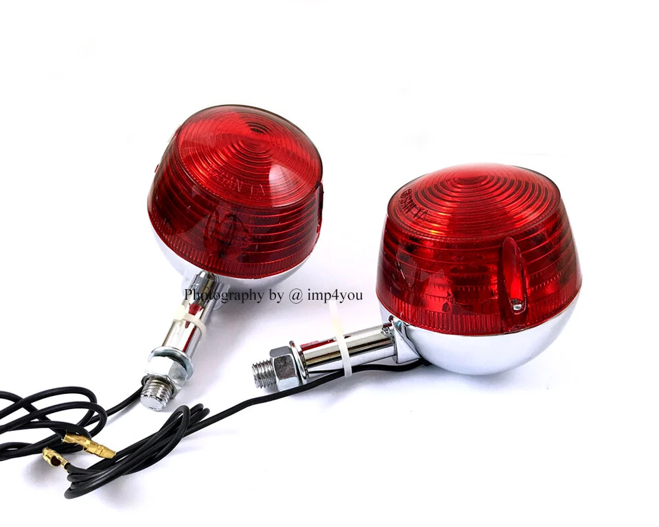 2X Rear turn signal Winker for Suzuki GT250 GT185 T500 TC185 TS400 Red lens Foto 1 de 4