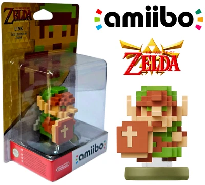 Boneco de personagem Amiibo 8 bits Link The Legend of Zelda - Imagem 1 de 2