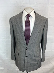 FALL/WINTER Custom Made Men's Gray Plaid Suit 42L 35X33 $595 - Picture 1 of 12