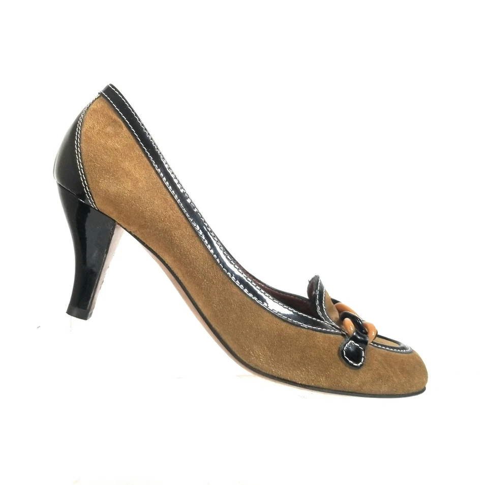 Moschino Cheap and Chic Women Pumps Brown Suede Chain High Heels Size 39.5 - Image 1 of 4