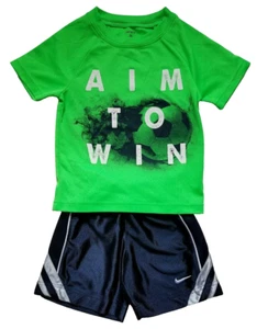 Jungen Carters Fußball Nike Shirt Shorts Sommer Set Aim To Win grün marine sportlich  - Bild 1 von 12