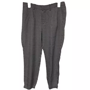 Khakis by Gap Blue & White Triangle CheckPants 2 Pockets Pleated Front Sz S - Picture 1 of 11