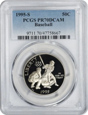 1995-S Baseball Commemorative Half Dollar PR70DCAM PCGS - Image 1 of 2