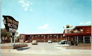1950er Route 66 TX Postkarte Stadthaus Motel Amarillo Texas alte Autos Rt Straßenrand - Bild 1 von 2
