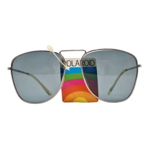 Vintage 1980s Polaroid 4974 Silver Pilot Sunglasses Made in France New Old Stock - Picture 1 of 12