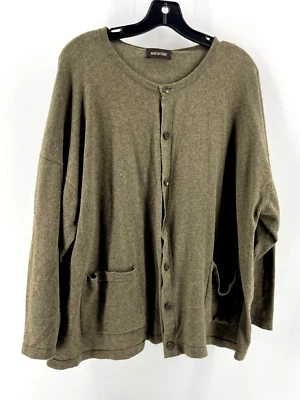 Cárdigan Suéter Eskandar Taupe Cachemira Seda Manga Larga Bolsillos con Botones O/S Foto 1 de 4