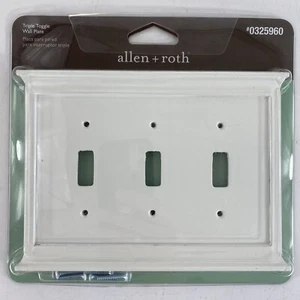 Allen + Roth Capitol Triple Toggle Switch Wall Plate White Finish 0325960 - Picture 1 of 7