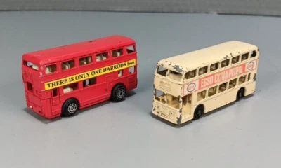 Vintage Matchbox Series 74 Daimler Bus Esso Extra Petrol And Feva London Bus — 第 1/4 张图片