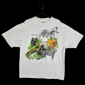 Hanes Beefy T Harlekin Herren XL Single Stitch Apes Zebra 1987 DoubleSided TShirt - Bild 1 von 13