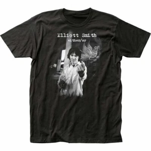 Elliott Smith entweder oder T-Shirt Herren lizenziert Rock'n'Roll Retro klassisch schwarz - Bild 1 von 2
