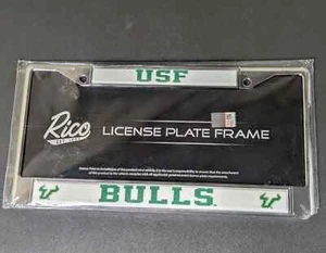 Marco de matrícula de metal cromado USF Bulls University of South Florida NCAA - Imagen 1 de 2