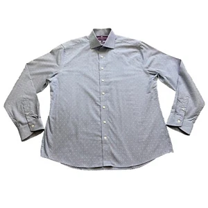 Jeff Banks Mens Shirt Size Large Blue Check Casual Long Sleeve Button Up - Picture 1 of 9
