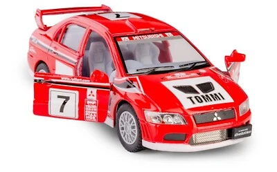 Modelo de coche Mitsubishi Lancer Evolution WRC rojo fundido a presión escala 1:36 Kinsmart Foto 1 de 4
