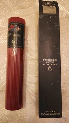 Vintage A.I. ROOT CO. Scented Pillar 9" Holly Berry Victorian Fantasy #2868 NOS - image 1 of 4