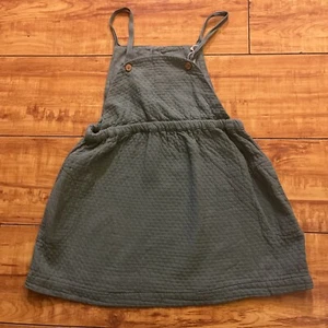 NEW ZARA TEXTURED Tank Sundress Jumper Green Summer Comfy Girls 4-5 Years - Picture 1 of 7