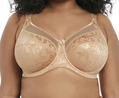 Goddess Petra Bra Sand Beige Mesh Size 36FF Banded Side Support Full Cup 6650 - Image 1 of 4