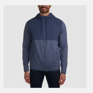 Kirkland Signature Men's Blue Full-Zip Hooded Jacket Lightweight, Size XL - Picture 1 of 4