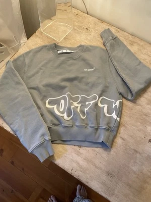 Virgil Abloh Off White Main Label xxxs Sudadera Recortada 100% Algodón Impecable Foto 1 de 4