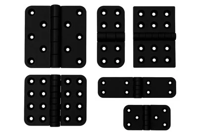 Juego completo de 6 bisagras de plástico negro - varios tamaños - fuertes, ligeras. Foto 1 de 2