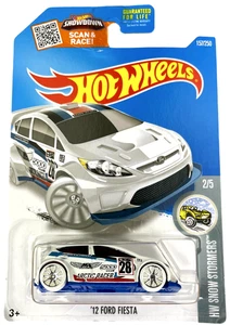 2016 Hot Wheels Snow Flake Card #157 HW Snow Stormers 2/5 '12 FORD FIESTA White - Picture 1 of 8