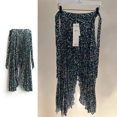 *CHEAP RRP £65* New H&M Designer Rokh Floral Pleated Skirt Size XS Glenn Martens - Image 1 of 4