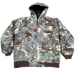 Vintage L KING’S Desert Shadow Camo Camouflage Quilt Full Zip Jacket 10-12 Boys - Picture 1 of 12