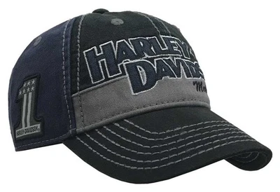 Harley-Davidson Men's Chain Stitch Curved Adjustable Colorblocked Baseball Cap - image 1 of 2