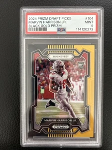 2024 Panini Prizm Draft #104 Marvin Harrison Jr Black Gold Prizm 1/5 PSA 9 - Picture 1 of 2