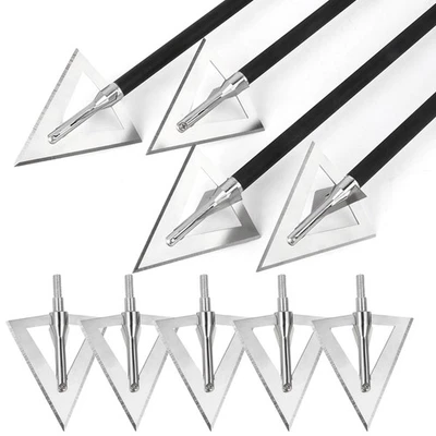 Archery Hunting Arrowheads Broadheads Screw Tips Large Cut Field Bow Shooting - Image 1 of 4