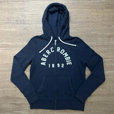 VTG Y2K Abercrombie & Fitch Full Zip Hoodie Sweatshirt  Navy Size Small - Image 1 of 4