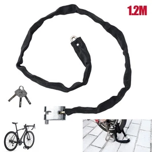 Heavy Duty Motorcycle Bike Bicycle Chain Lock Anti-theft Padlock Security W/ Key - Picture 1 of 12